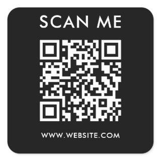 Modern Minimalist Wedding Website Scan me qr code Square Sticker