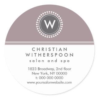Modern Monogram Aesthetic Classic Round Sticker