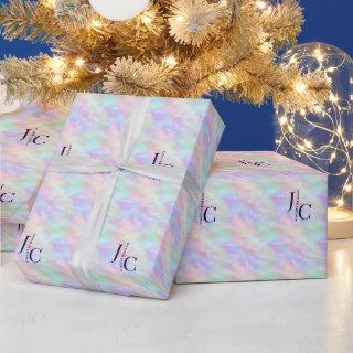 Modern Monogram Logo Iridescent Opal Stylish