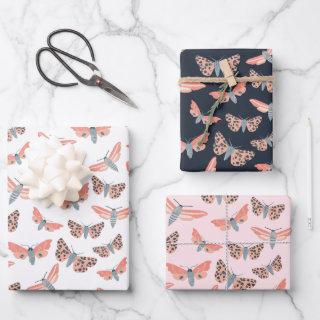 Modern Moth Pattern Colorful Elegant Chic Pink  Sheets