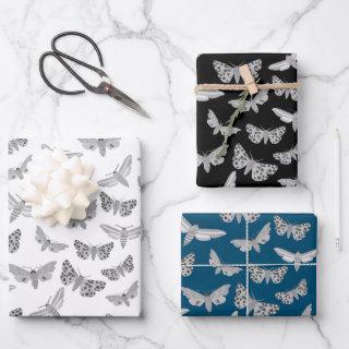 Modern Moth Pattern Elegant Chic Neutral Gift   Sheets