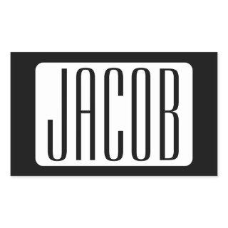 Modern Name or Editable Brand Name for Business  Rectangular Sticker