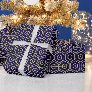 Modern navy gold geometric decorative pattern