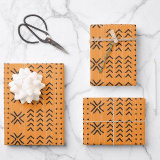 Modern Orange Mudcloth African Pattern  Sheets