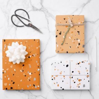 Modern Orange Terrazzo Pattern  Sheets