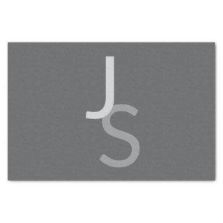 Modern Overlapping Monogrammed Initials | Gray Tissue Paper