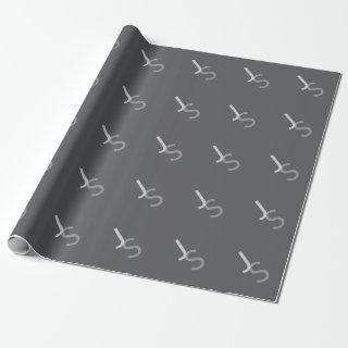 Modern Overlapping Monogrammed Initials | Gray