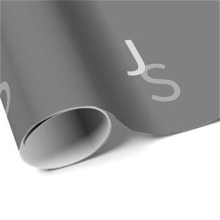 Modern Overlapping Monogrammed Initials | Gray