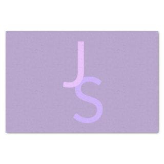Modern Overlapping Monogrammed Initials | Purple Tissue Paper