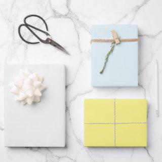 Modern Pale Green Light Blue Yellow Solid Color  Sheets
