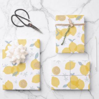 Modern Pastel Citrus Lemons Pattern  Sheets