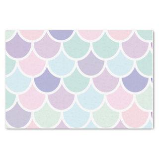 Modern Pastel Lovely Mermaid Pattern With Name Tissue Paper