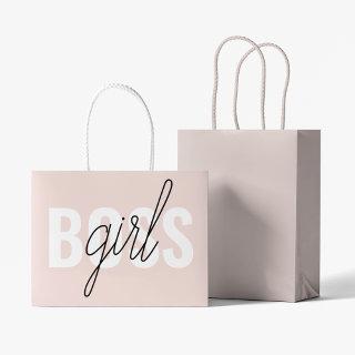 Modern Pastel Pink Girl Boss Phrase Large Gift Bag