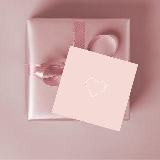 Modern Pastel Pink & Minimalist Heart Lovely Gift Favor Tags