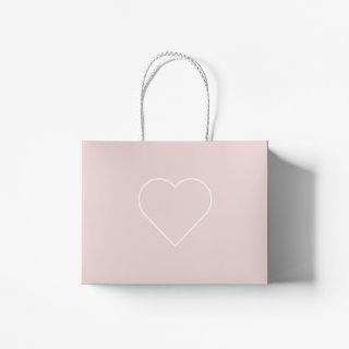 Modern Pastel Pink & Minimalist Heart Lovely Gift Large Gift Bag