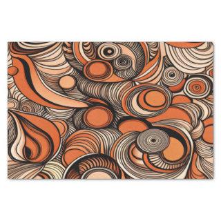 Modern Peach Orange Abstract Pattern Decoupage Tissue Paper