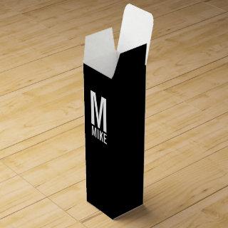 Modern Personalized Monogram and Name Wine Gift Box