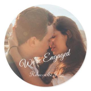 Modern Photo Engagement Party Stickers