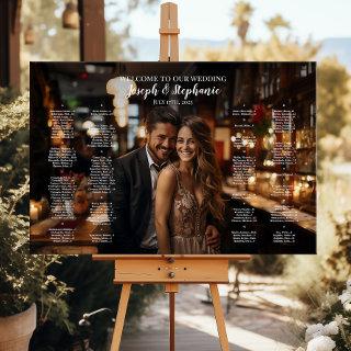 Modern photo wedding seating chart alphabetical canvas print