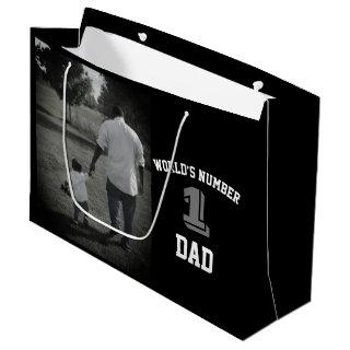 Modern Photo World’s Number One Dad Uncle Grandpa  Large Gift Bag