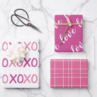 Modern Pink and White XOXO Love Valentine's Day  Sheets