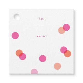 Modern Pink Confetti | To From Favor Tags