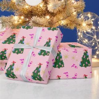 Modern Pink Cowgirl Western Boots Christmas Tree