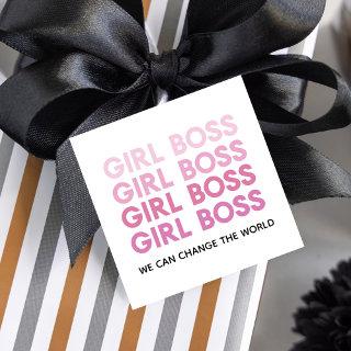 Modern Pink Girl Boss Best Girly Gift Favor Tags