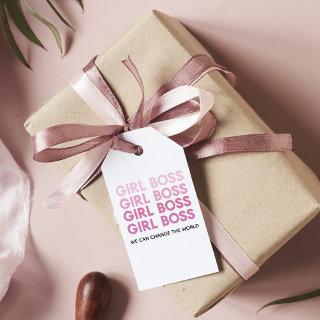 Modern Pink Girl Boss Best Girly Gift Gift Tags