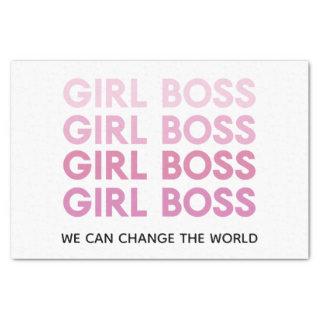 Modern Pink Girl Boss Best Girly Gift Tissue Paper