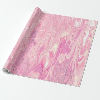 Modern pink White Marbling Paint Abstract Design