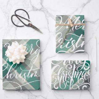 Modern Plaid Gingham Merry Christmas Holiday  Sheets