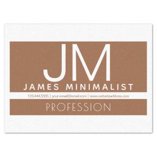 Modern Professional Minimal Design | Brown & White Tissue Paper