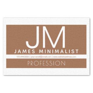 Modern Professional Minimal Design | Brown & White Tissue Paper