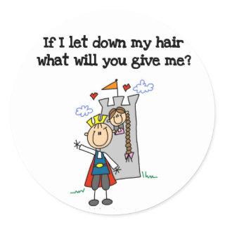 Modern Rapunzel Classic Round Sticker