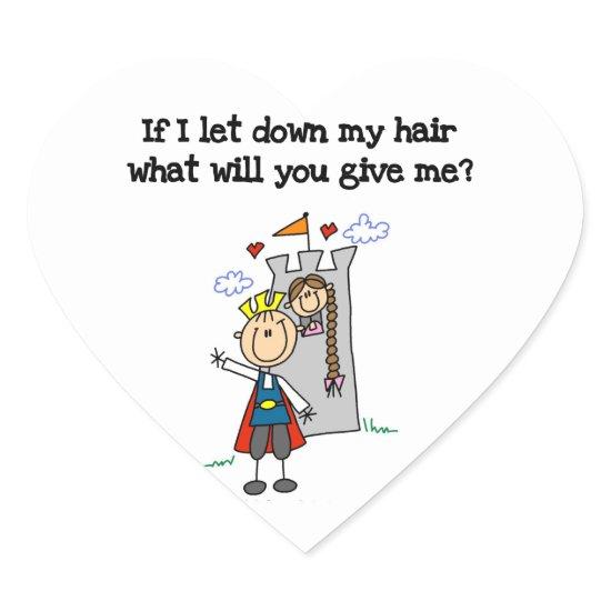 Modern Rapunzel Heart Sticker