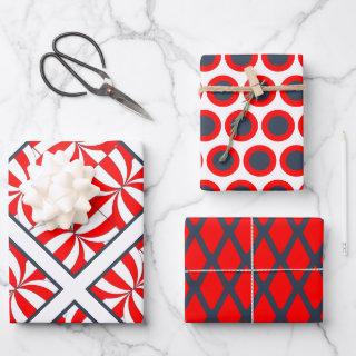 Modern Red and Blue Geometric Pattern  Sheets