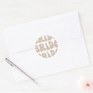 Modern Retro Bride Bachelorette Party Vintage Classic Round Sticker