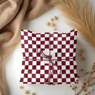 Modern Retro Chequered Pattern Custom Monogram Tissue Paper