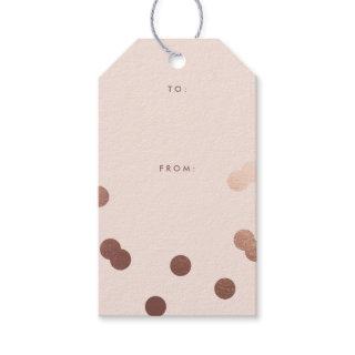Modern Rose Gold Dots Gift Tags