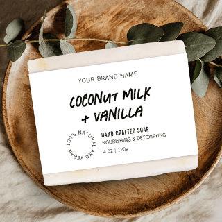Modern Rustic Black & White Soap Bar Wrapper Label