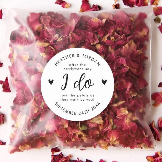 Modern Rustic Wedding Toss Me Confetti Favor Classic Round Sticker