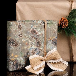 Modern Rustic Winter Pine Cone Boho Christmas