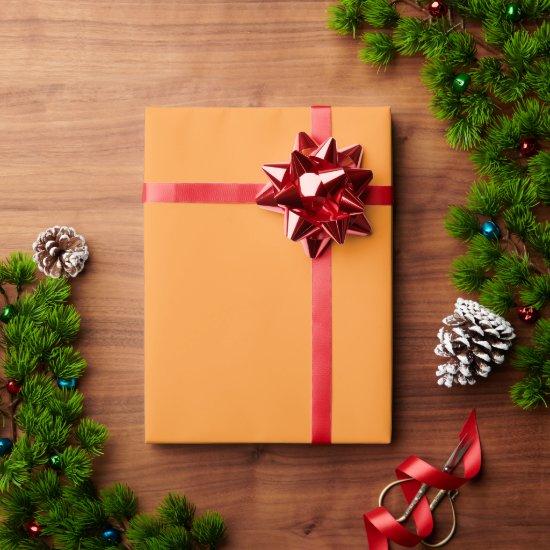 Modern saffron yellow solid plain minimalist gift