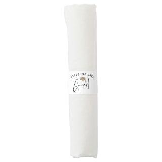 Modern Script Black and White Graduation  Napkin Bands