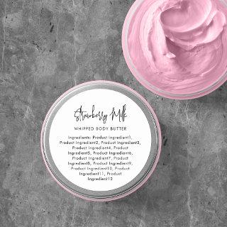 Modern Script Minimalist Ingredients Label