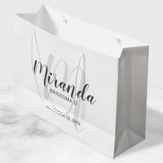 Modern Script Personalized Bridesmaids Large Gift Bag