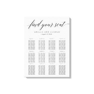 Modern Script Seating Chart Wrapped Canvas