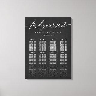 Modern Script Seating Chart Wrapped Canvas