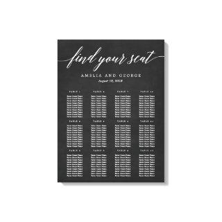 Modern Script Seating Chart Wrapped Canvas